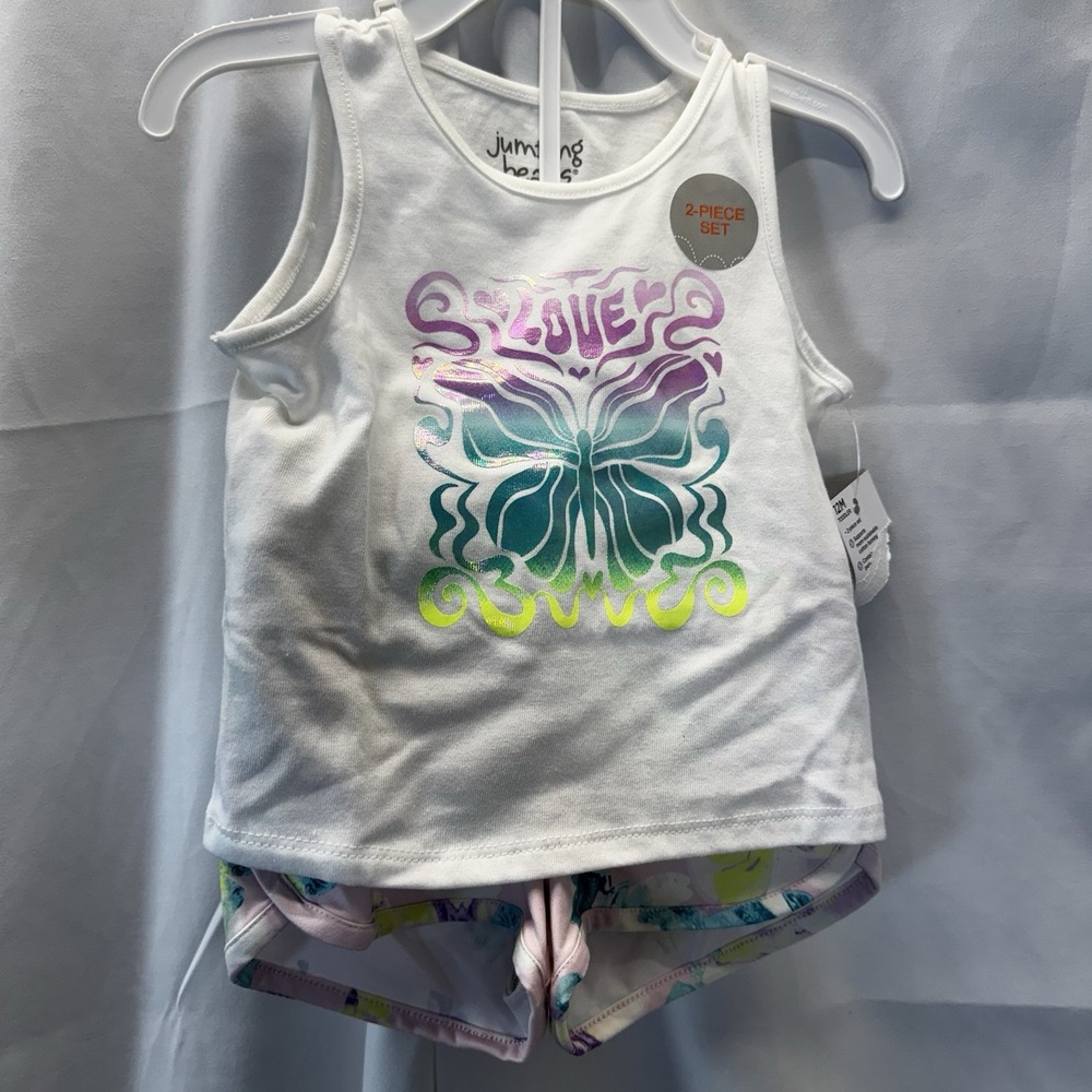 Jumping Beans Love Butterfly 2 Piece Tank Too & Shorts Set‎ 12 Months